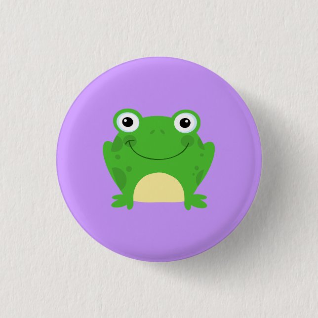 Frosch-Frosch-amphibisch grünes niedliches Button (Vorderseite)
