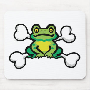 Frosch Frosch Totenkopf und Kreuzknochen Mousepad