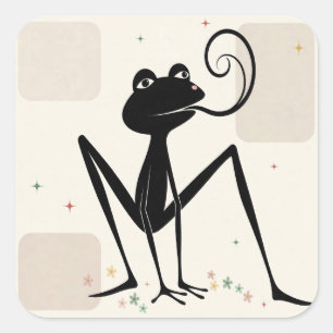 Frosch-Frühlingsaufkleber Quadratischer Aufkleber