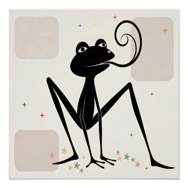 Frosch-Frühlingsplakat Poster (Vorderseite)