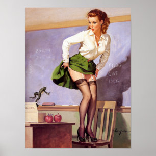 Frosch für Lehrer Button Up Poster