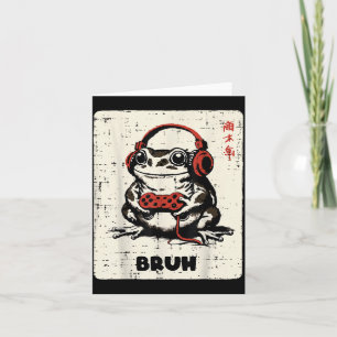 Frosch-Gamer-Kopfhörer Bruh Gaming Meme Jungen Kin Karte