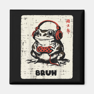 Frosch-Gamer-Kopfhörer Bruh Gaming Meme Jungen Kin Magnet