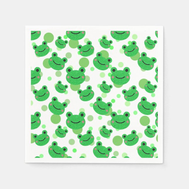 Frosch-Geburtstagsfeier Serviette (Vorderseite)