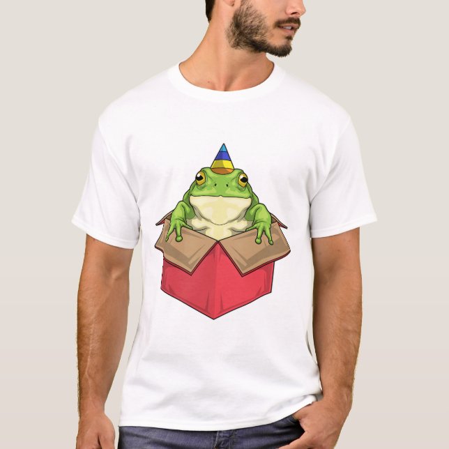 Frosch-Geburtstagsfeierhut T-Shirt (Vorderseite)