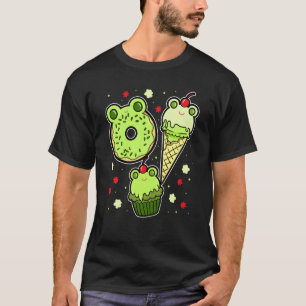 Frosch Gesichtstoad Amphibien Froggy Donut Eis Cu T-Shirt