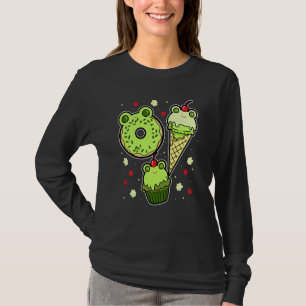 Frosch Gesichtstoad Amphibien Froggy Donut Eis Cu T-Shirt
