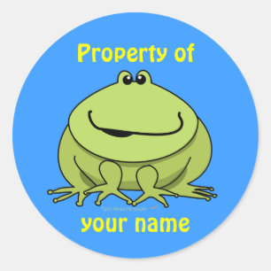 Frosch gibt Niedliche Green Frog Individuelle Name Runder Aufkleber
