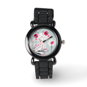 Frosch-Girly rosa niedliches Armbanduhr