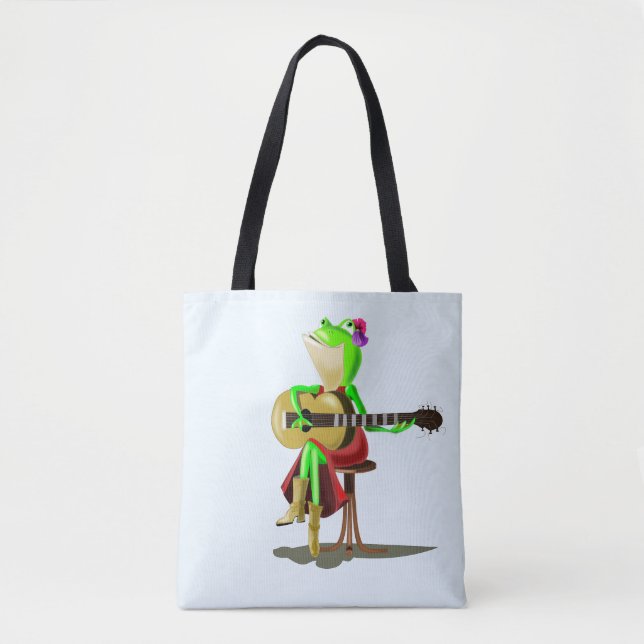 Frosch Gitarrenspielbeutel - Ihre Farbe - Text (Vorderseite)