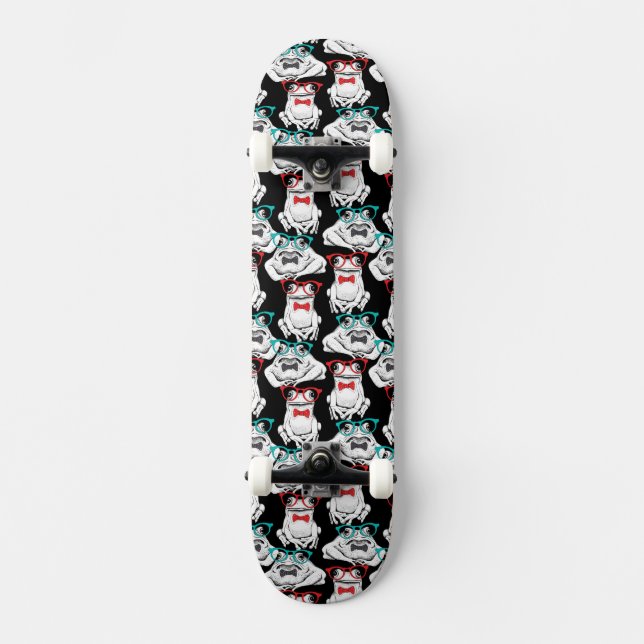 Frosch-Glas-Muster Skateboard (Vorderseite)