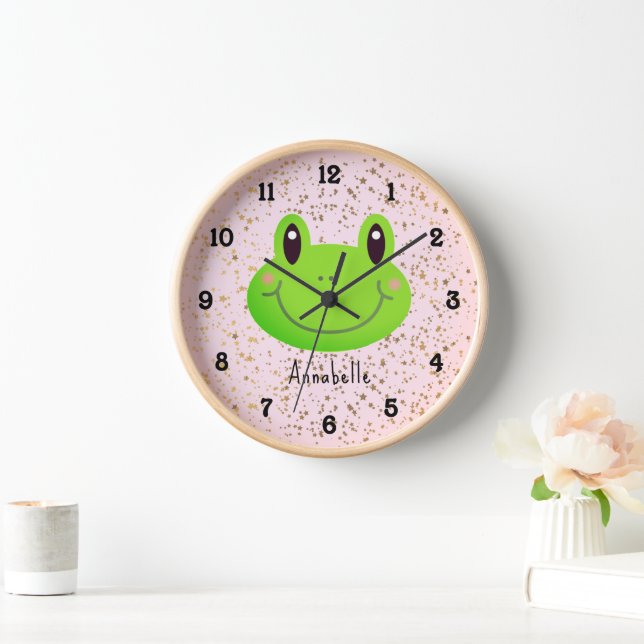 Frosch Gold Sparkle Kids Pink Uhr (Zuhause)