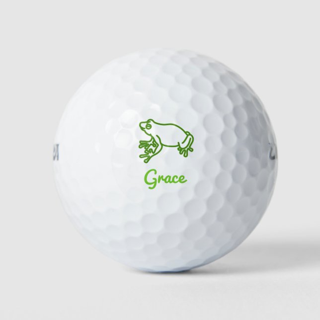 Frosch Green Süße Tier Girly Adorable Golfball (Vorderseite)