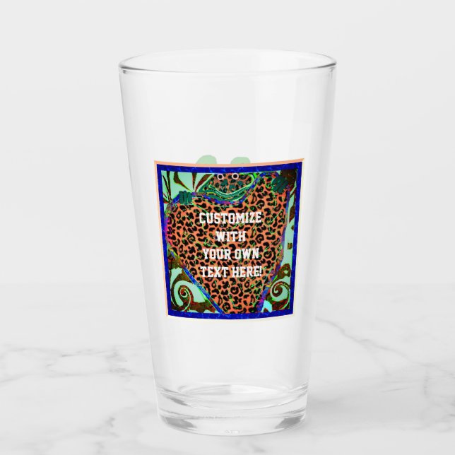 Frosch hält Herz Glas Tasse (Vorderseite)