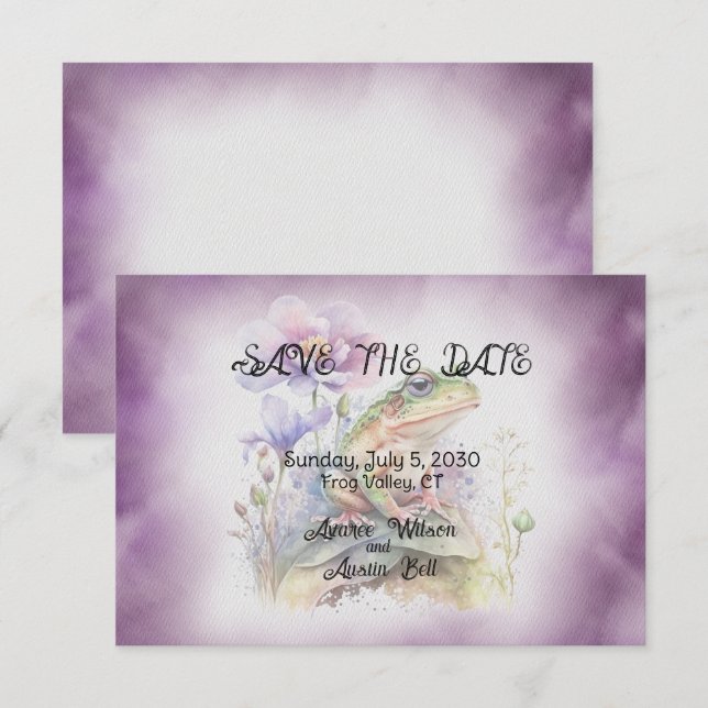 Frosch-Hochzeit Save The Date (Vorne/Hinten)