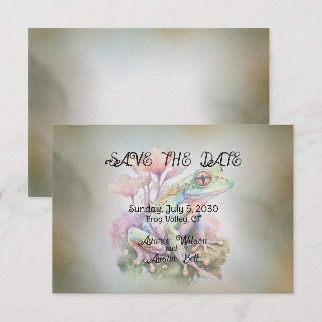 Frosch-Hochzeit Save The Date (Vorne/Hinten)