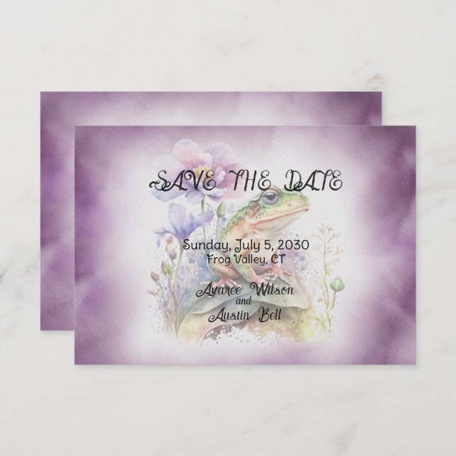 Frosch Hochzeit speichern das Datum Save The Date (Vorne/Hinten)