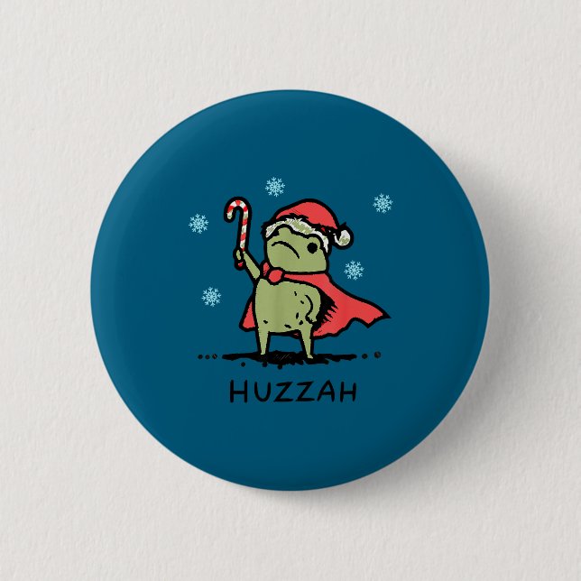 Frosch Huzzah Frosch Ritter Lustiges Schwert Meme  Button (Vorderseite)