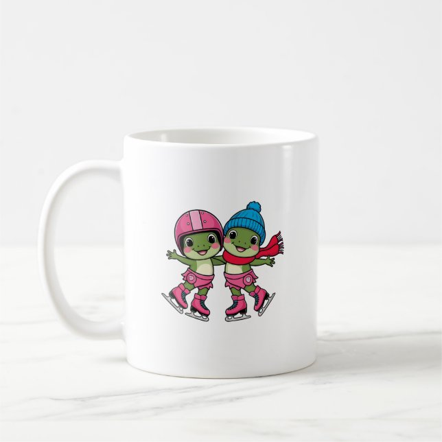 Frosch Ice Skaten Kaffeetasse (Links)