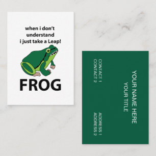 Frosch Ich mache einfach einen Froschsprung Visitenkarte