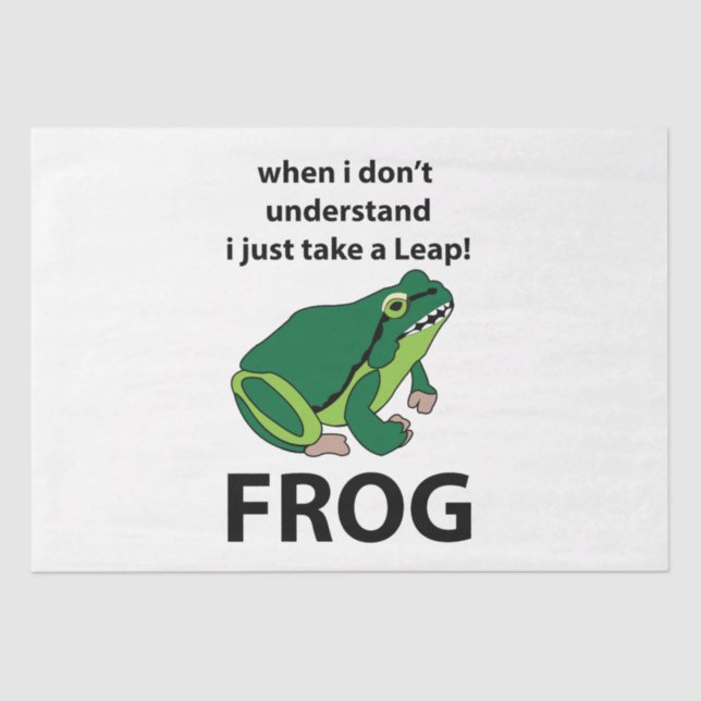 Frosch, ich nehme nur einen Sprung Frosch Seidenpapier (Vorderseite)