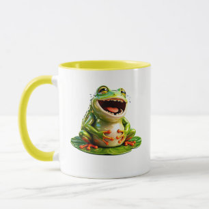 Frosch Illustration Lustig Lachend Grün Tasse