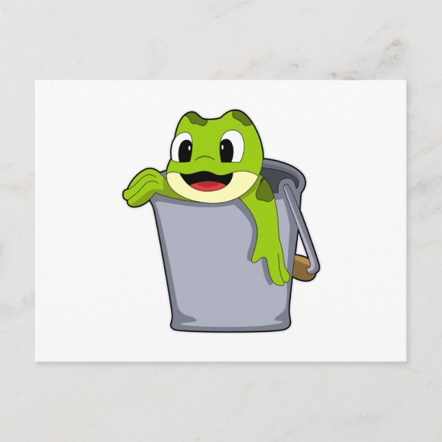 Frosch im Eimer Postkarte (Vorderseite)