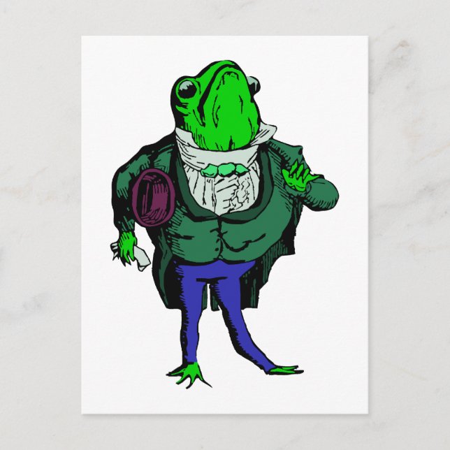 Frosch im Frack Frosch in der Heckhülle Postkarte (Vorderseite)