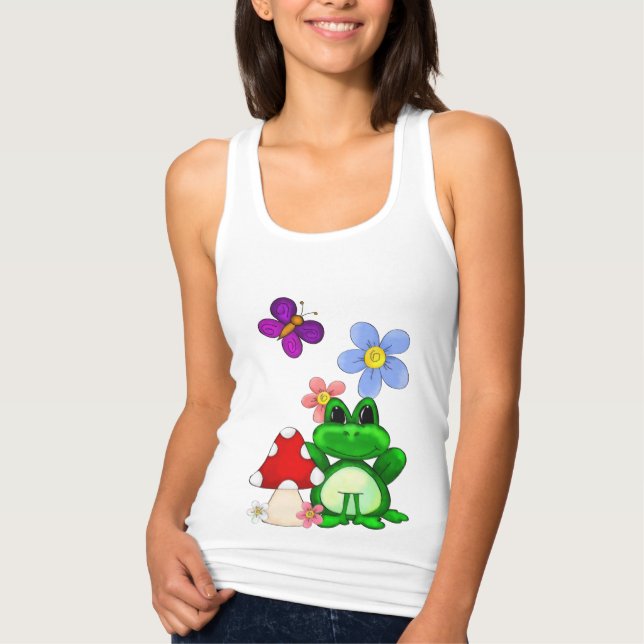 Frosch im Frühling Tank Top (Vorderseite)
