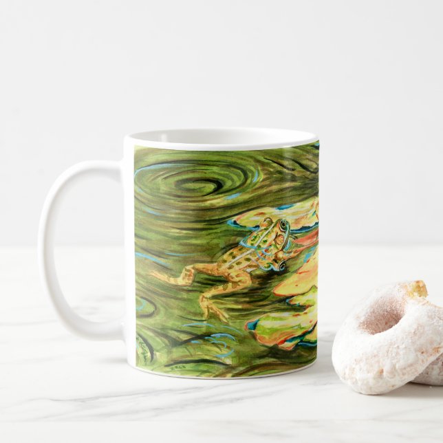 Frosch im Teich - Kaffeetasse (Mit Donut)
