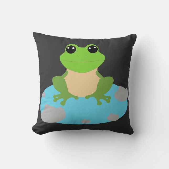 Frosch im Teich Kissen (Vorderseite)