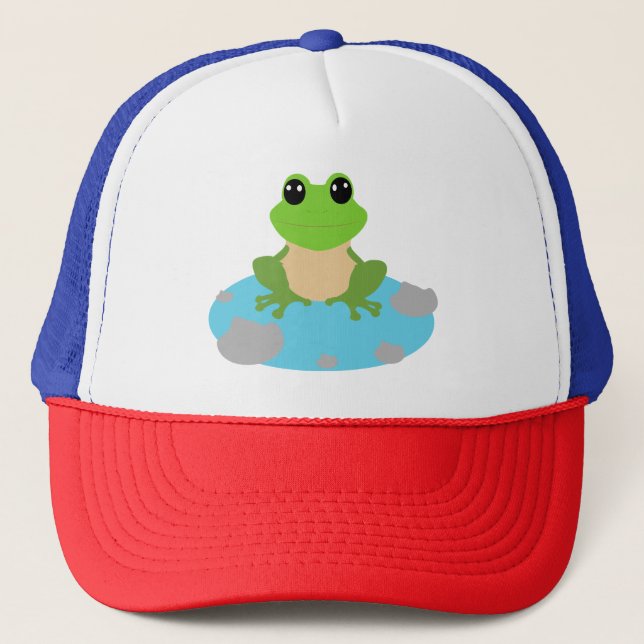 Frosch im Teich Truckerkappe (Vorderseite)