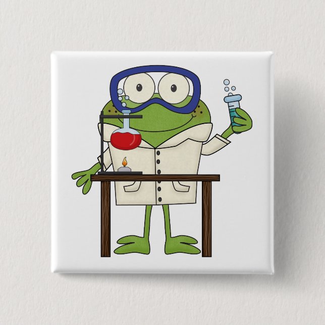 Frosch im Wissenschafts-Labrador Button (Vorderseite)