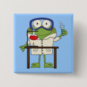 Frosch im Wissenschafts-Labrador Button