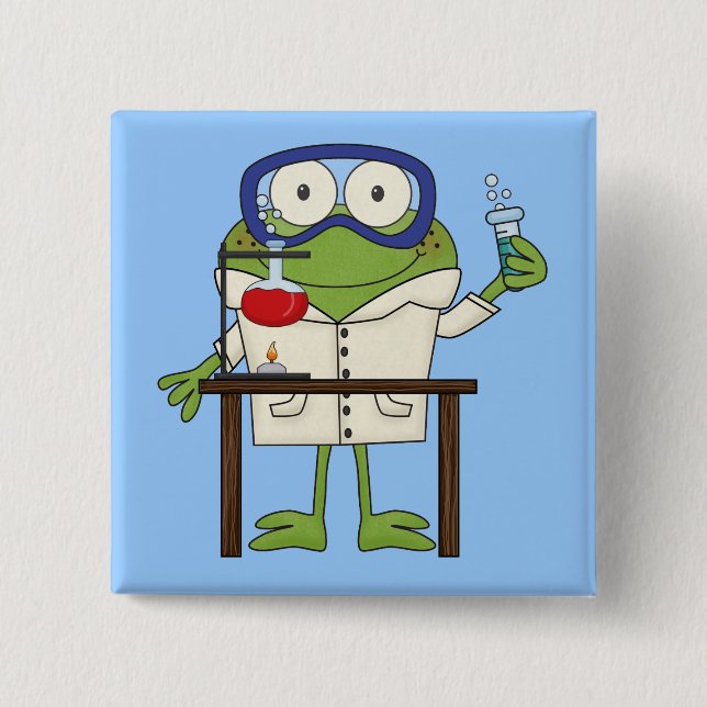 Frosch im Wissenschafts-Labrador Button (Vorderseite)