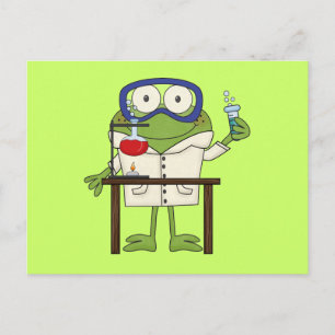 Frosch im Wissenschaftslabor Postkarte