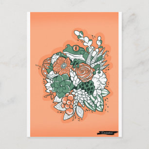 Frosch in Blume Postkarte