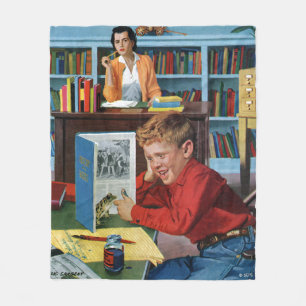 Frosch in der Bibliothek Fleecedecke