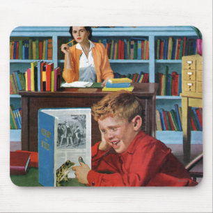 Frosch in der Bibliothek Mousepad