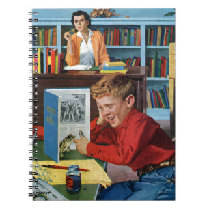 Frosch in der Bibliothek Notizblock