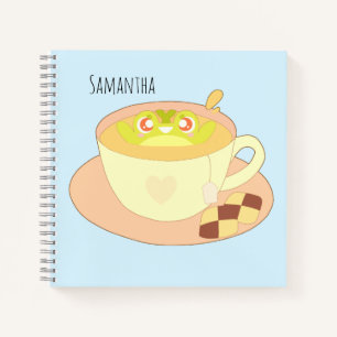 Frosch in der Tasse Tee Notizbuch