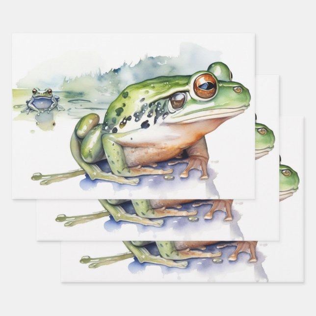 Frosch in der Wasserfarbenwelt Geschenkpapier Set (Set)