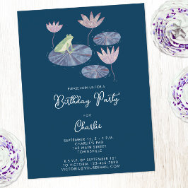 Frosch in einem Lilienteich Kindergeburtstag Party Postkarte