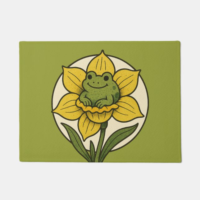 Frosch in einem Narzissenfrosch Fußmatte (Vorderseite)