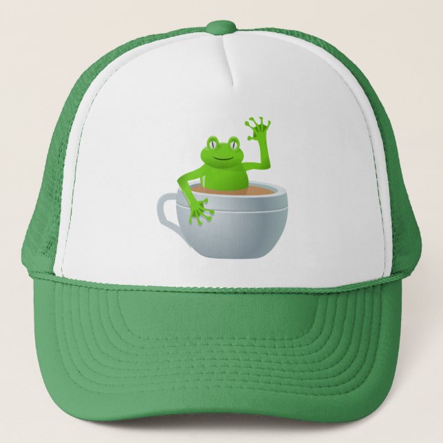 Frosch in einem Tee Truckerkappe (Vorderseite)
