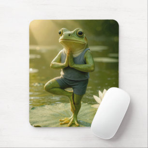 Frosch in einer Yogabaum-Pose Mousepad