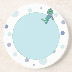 Frosch in Jeans, Geburtstag, Polka Dots Untersetzer