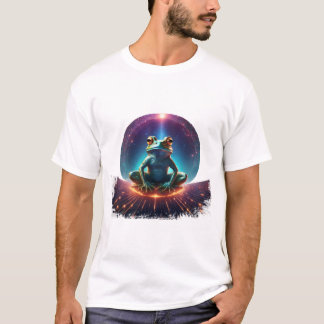 Frosch in Lotus-Pose auf einem schwimmenden Astero T-Shirt