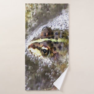 Frosch, in Wasserblasen und Froschlacht getaucht Badehandtuch