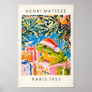 Frosch in Weihnachtsmannmütze, Funny Christmas Dec Poster